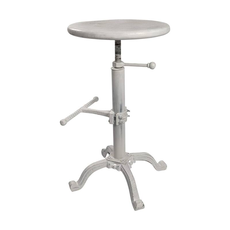Adjustable Round Top Barstool - 30" - White
