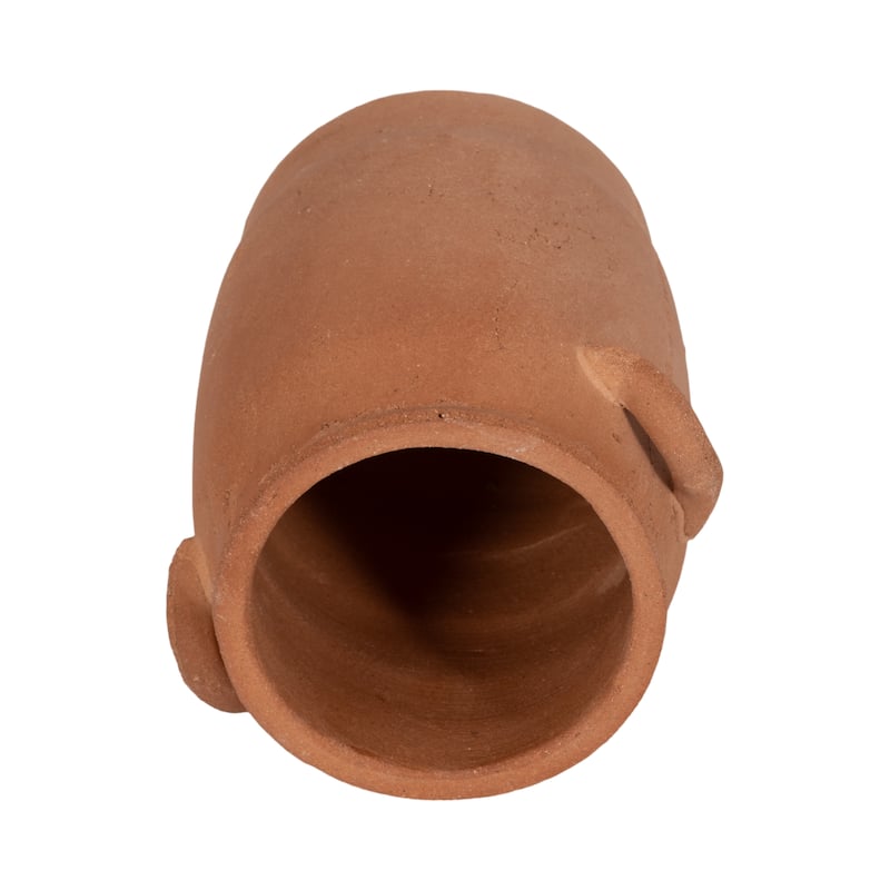 Ceramic Table Vase Rustic Handles Textured Artisan Decorative Accent