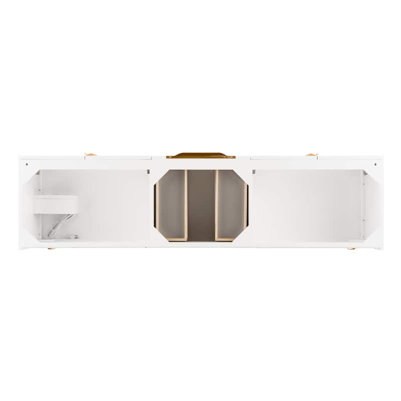James Martin Vanities Columbia 72" Single Vanity, Glossy White with Radiant Gold Hardware