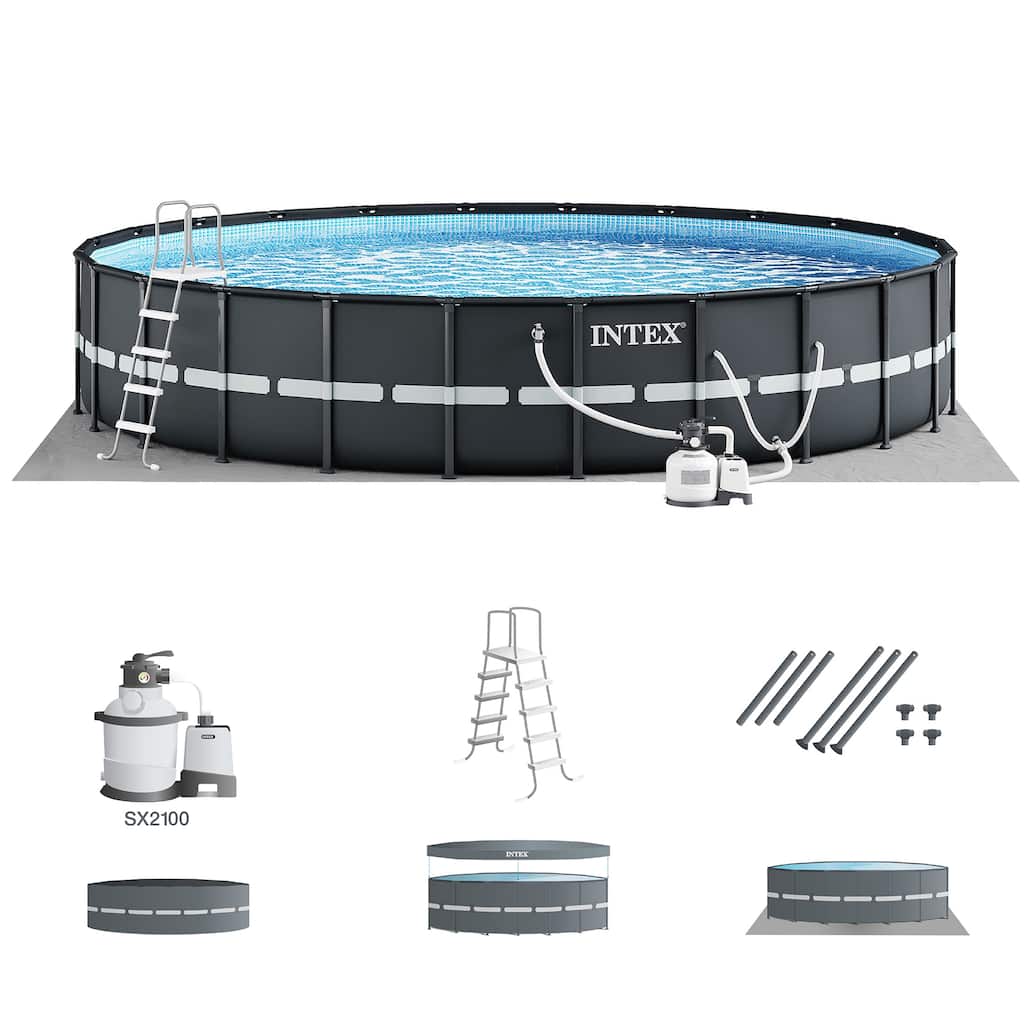 Intex 18Ft x 52In Ultra XTR Frame Round Above Ground Swimming Pool Set with Pump - 18 x 18 x 4.3 feet