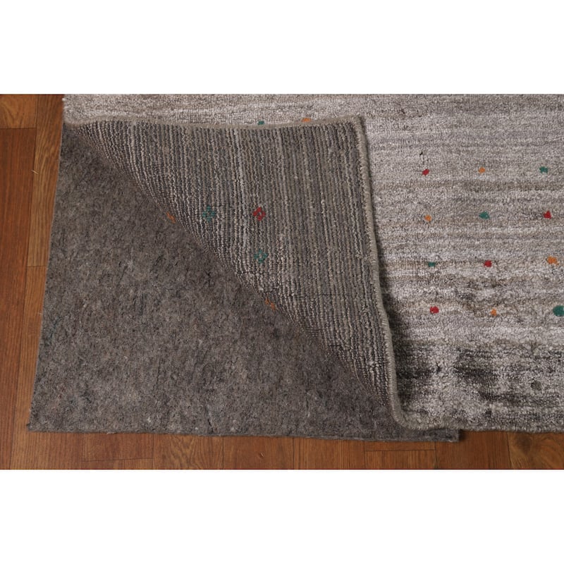 Hand Knotted Oriental 100% Wool Carpet Tribal Tribal Greys & Charcoal Gabbeh Area Rug - 11' 4'' X 8' 11''
