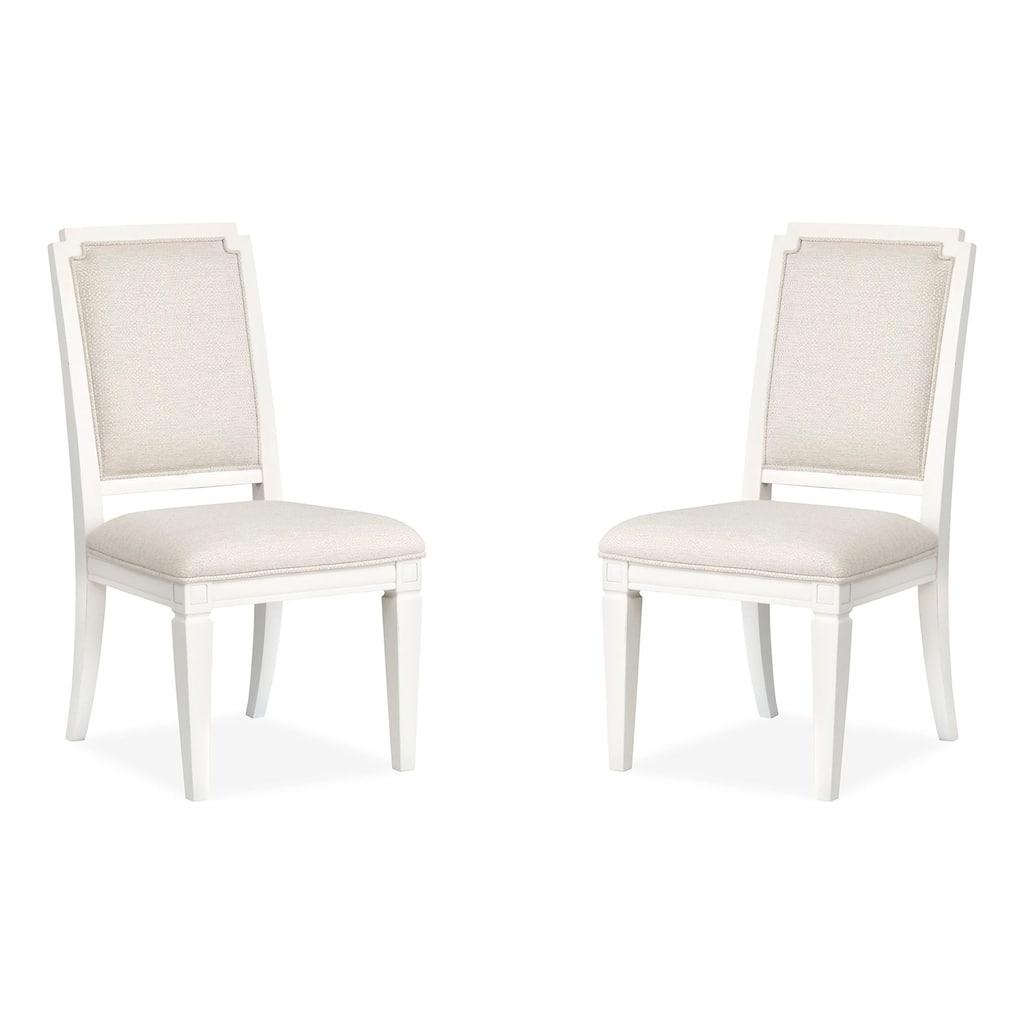Magnussen Home Willowbrook Egg Shell White Upholstered Side Chair Two Pack - 20''W x 23.63''D x 40''H