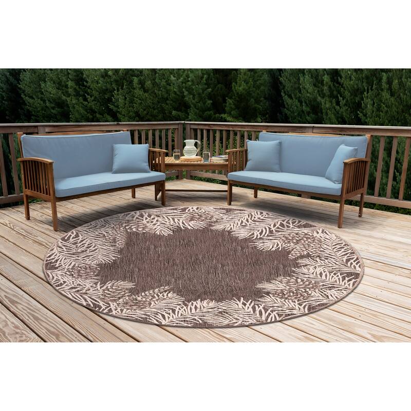 Liora Manne Malibu Pine Border Indoor/Outdoor Rug