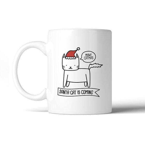 Shop Meowy Catmas Santa Cat Lover Coffee Mug Unique Holiday Gift