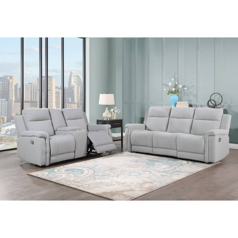 Grey Console Reclining Loveseat