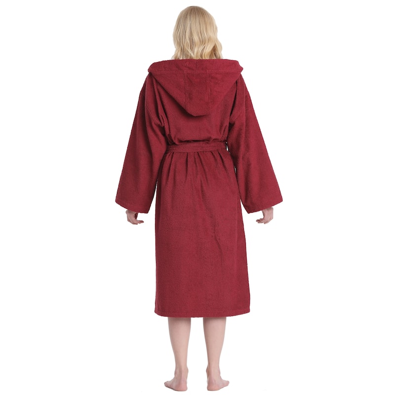 Women's Turkish Cotton Hooded Bathrobe
