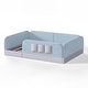 preview thumbnail 68 of 124, Twin/Full/Queen Teddy Fleece Floor Bed with Upholstered Safety Rails and Pocket