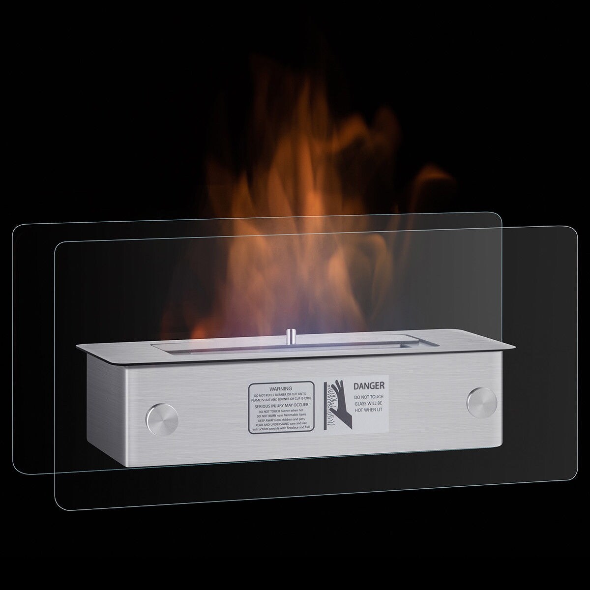 Shop Gymax Tabletop Fireplace Portable Stainless Steel Ventless