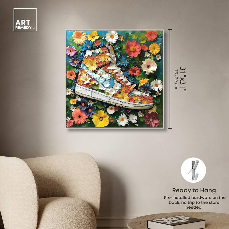 Painted in Floral Sneaker Canvas by Art Remedy