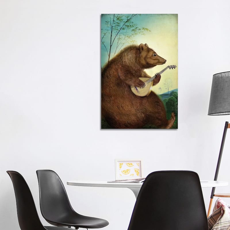 iCanvas "Mandolin Bear" by Catrin Welz-Stein Canvas Print - 40x26x1.5