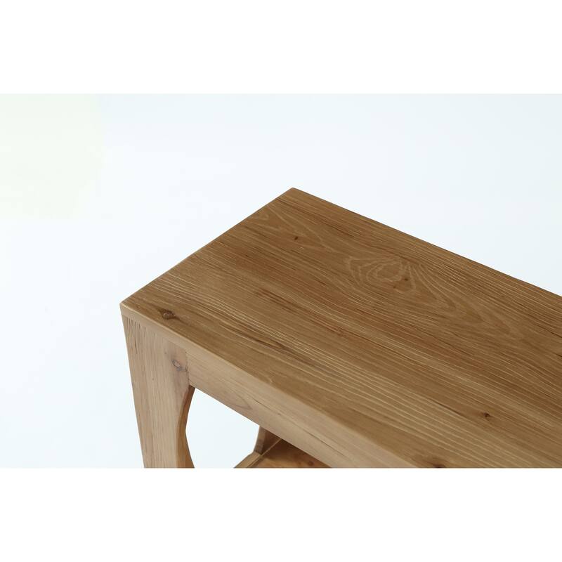 63" Solid Wood Console Table with 3-Tier Storage