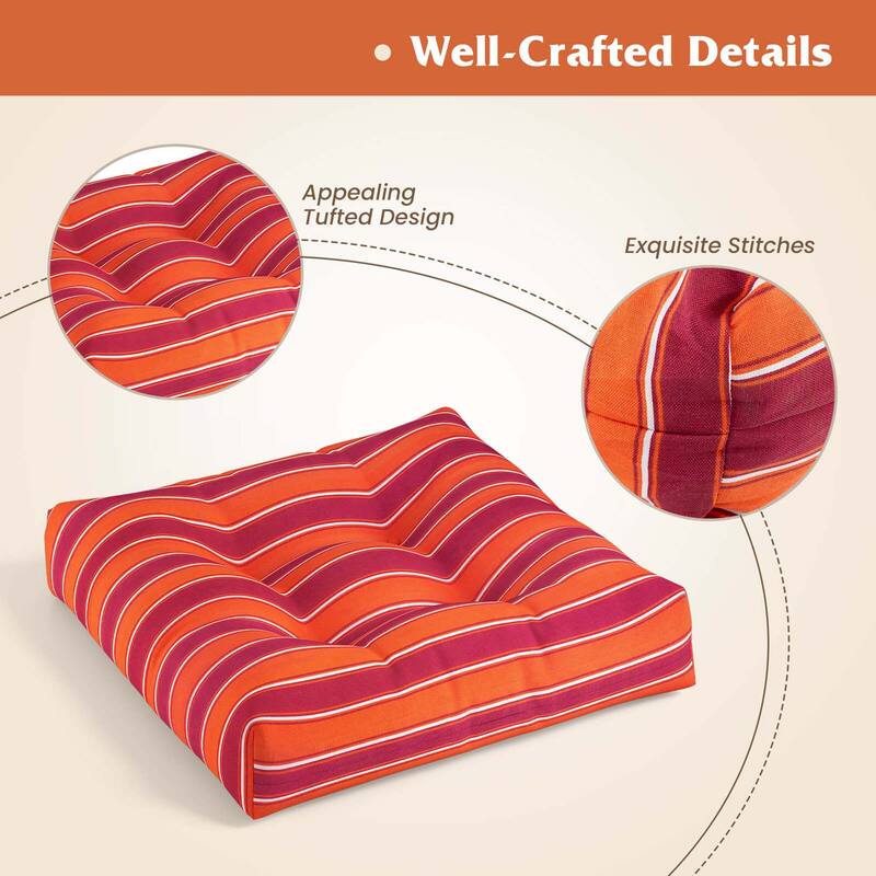 Costway 2 PCS 21'' x 21'' Patio Chair Seat Cushion Pads Indoor/Outdoor