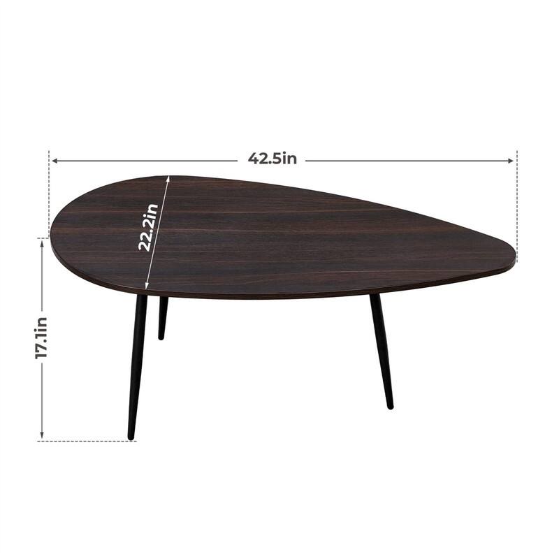 Coffee Tables for Small Space Unique Simple Oval - 22.2"D x 42.5"W x 17.1"H