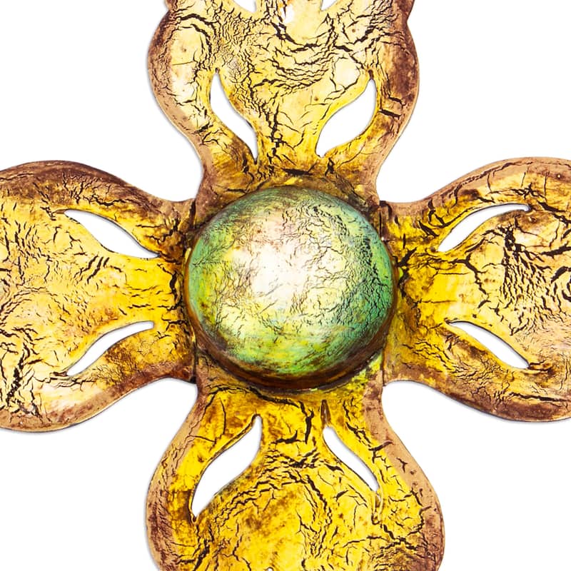 Novica Handmade Yellow Flames Of Devotion Steel Wall Art
