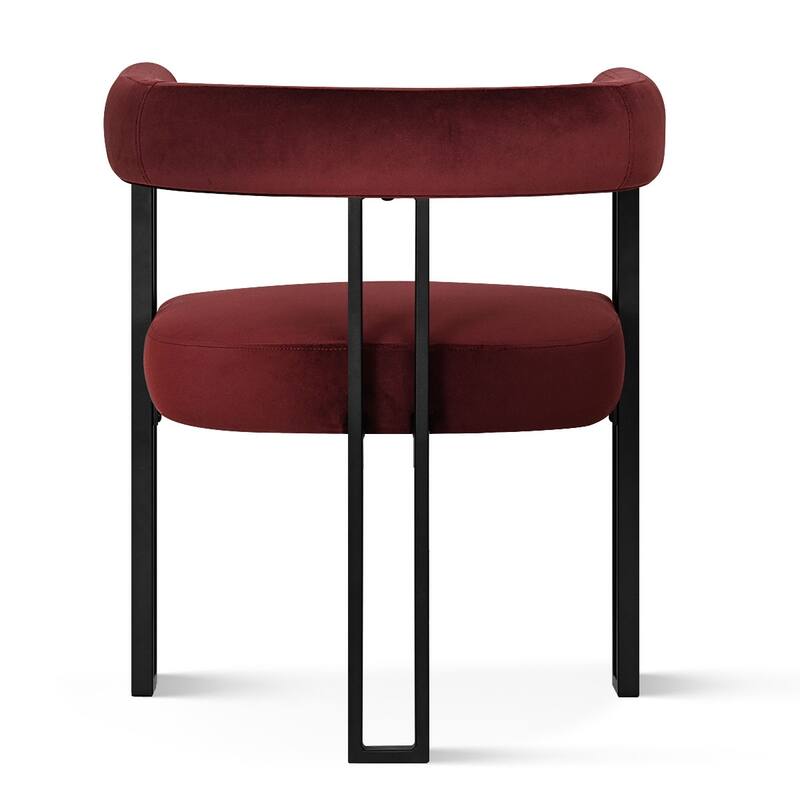Modern Velvet Upholstered Dining Armchairs with Black Metal Legs (Set of 2/4/6)