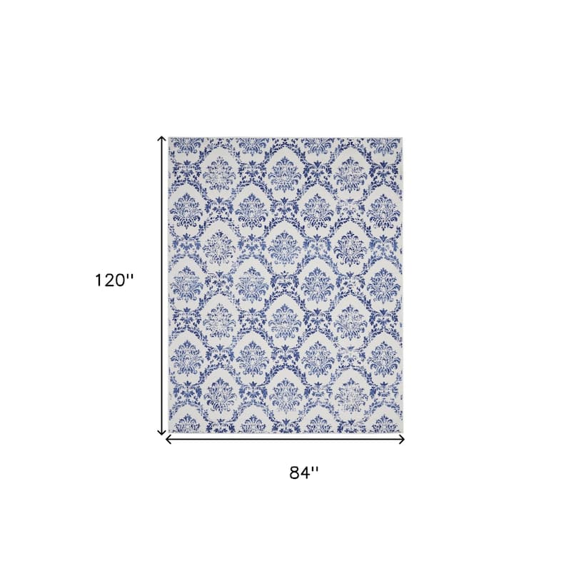 Power Loomed Distressed Non Skid Stain Resistant Area Rug - 120' X '84' X '0.39