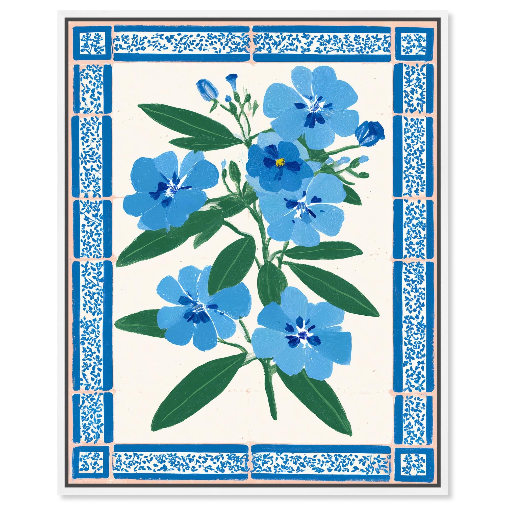 Garden Blue I Kitchen Wall Decor Framed Canvas Print by Art Remedy