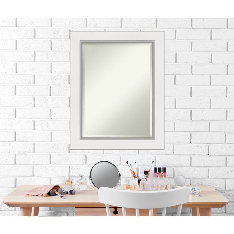 Beveled Wall Mirror - Eva Black Silver Frame