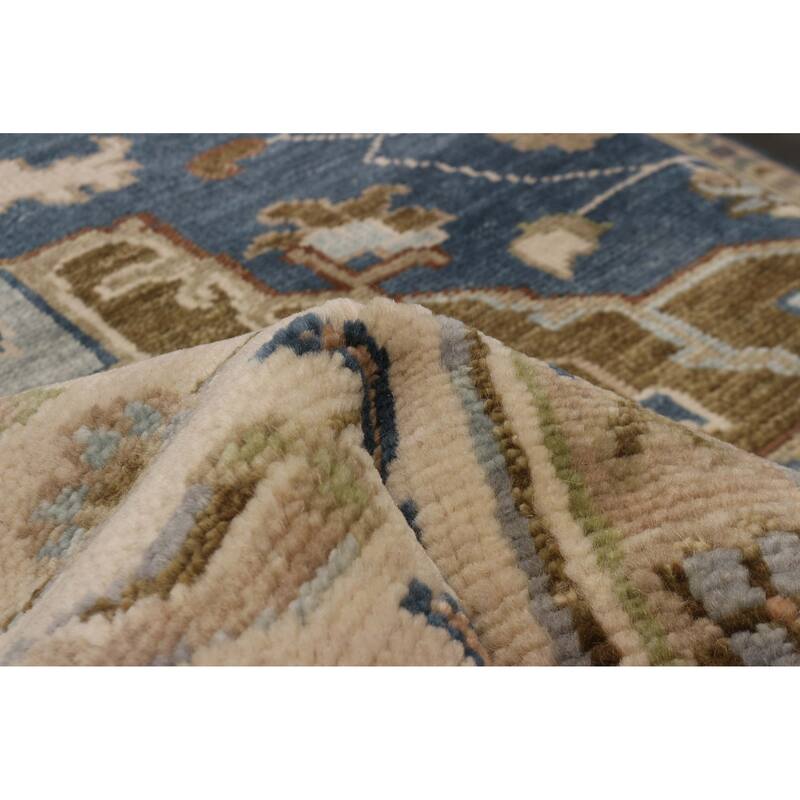 ECARPETGALLERY Hand-knotted Jules Serapi Navy Wool Rug - 8'11 x 11'11