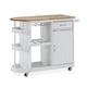 preview thumbnail 2 of 12, Corby Kitchen Cart with Wheels by Christopher Knight Home - 43.12" W x 17.75" D x 34.40" H White + Natural