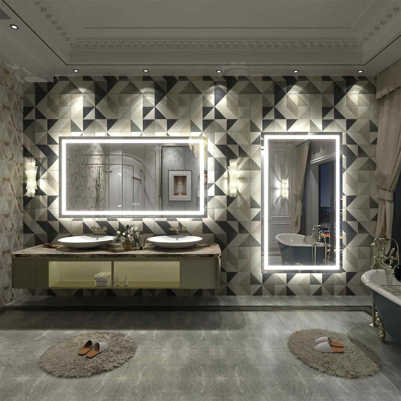 KIOTEE Super Bright Anti-fog LED Bathroom Mirror with Backlit and Front Lighting 3-Year Warranty
