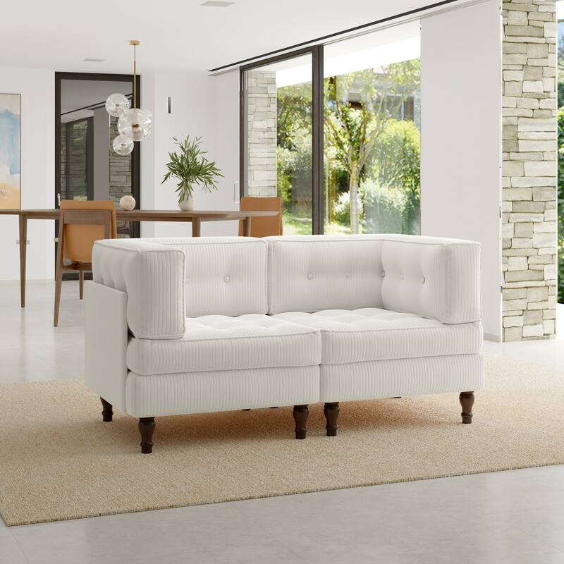 Oversized Sofa Corduroy Tufted Modular Sectional Set