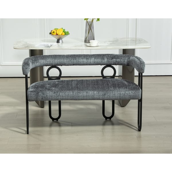 Chenille/PU Upholstered Unique Design 2 Seater Loveseat Chair with Metal Legs for Living Room