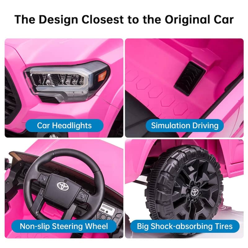 Kids Ride on Cars 12V Battery Powered for Ages 2-6 Licensed Toyota Tacoma
