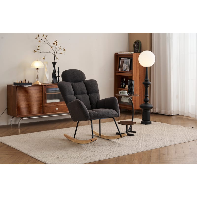 Upholstered Rocking Glider Chair Accent Armchair
