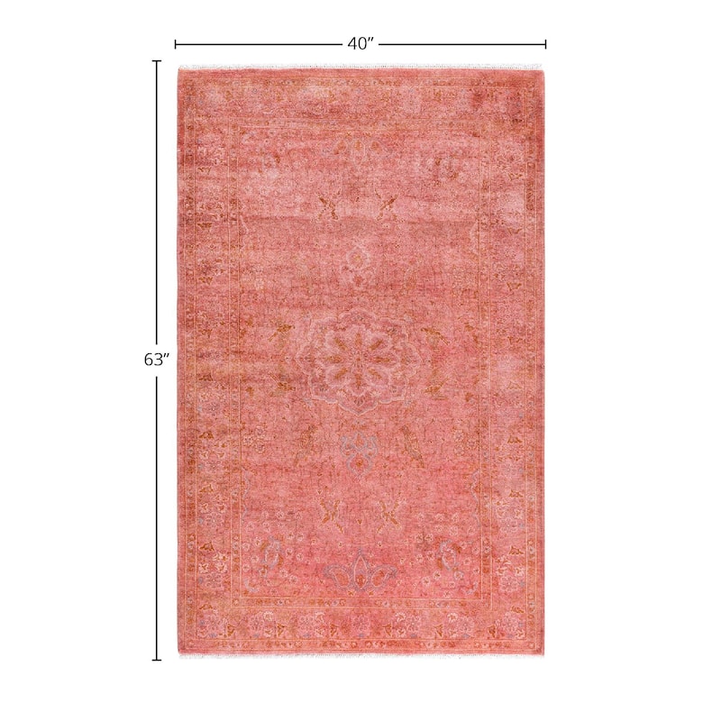 Contemporary Overdyed Wool Hand Knotted Area Rug - 3' 4" x 5' 3"