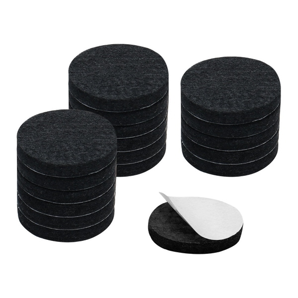 18pcs Felt Pads Round Dia 1 3/4" Self Stick Anti-scratch Pads Reduce Noise for Furniture Leg Floor Protector Black
