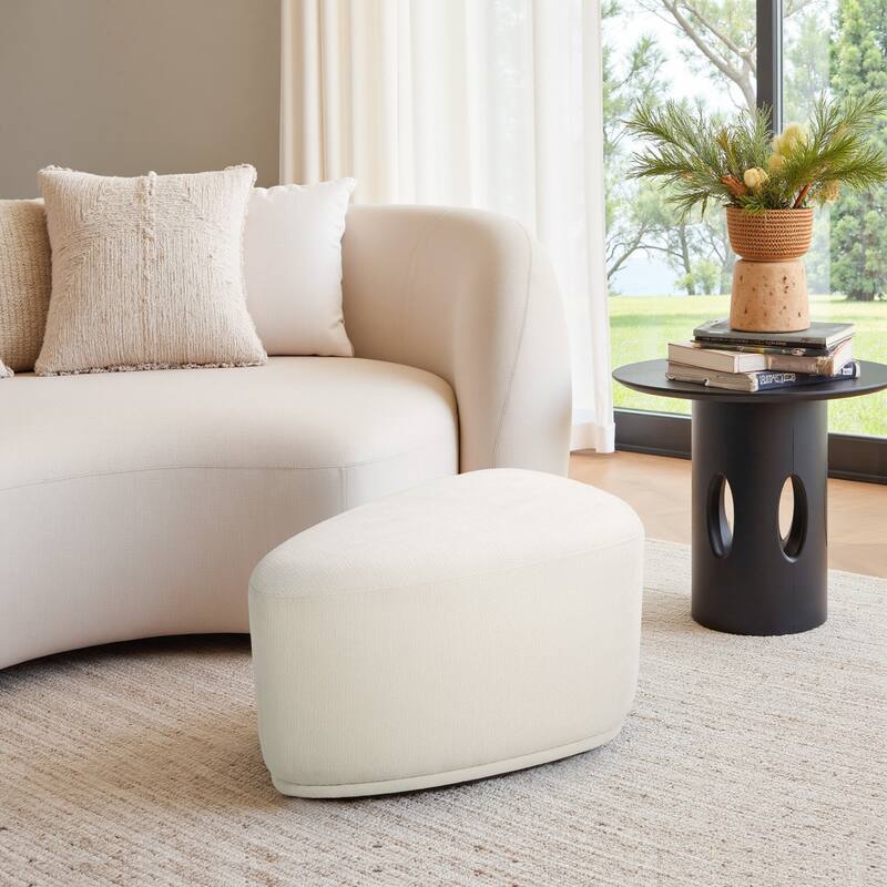 Bonnie 26"/43" W Chenille Small/ Oversized Triangular Cheese Ottoman