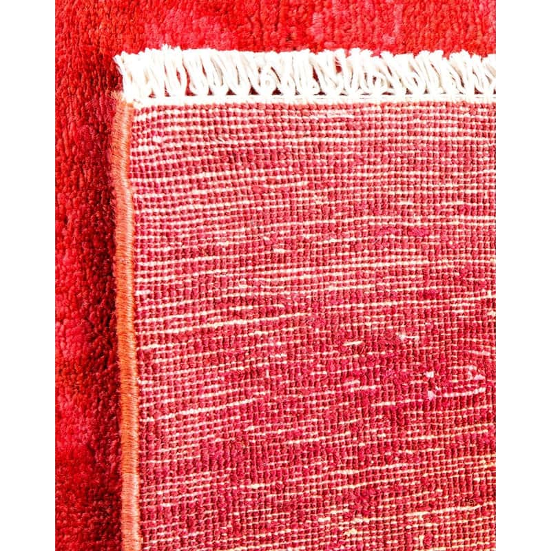 Overton Hand Knotted Wool Vintage Inspired Modern Contemporary Overdyed Pink Area Rug - 3' 3" x 5' 0"