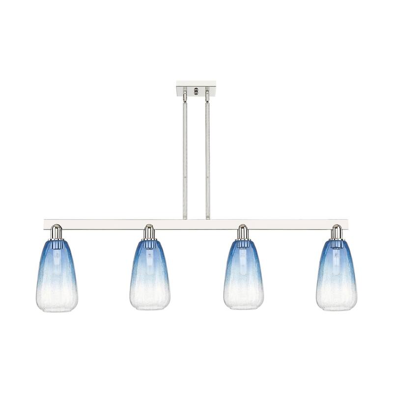 Innovations Lighting 716-4I-8-46 Brookhaven Almond Linear Brookhaven - Polished Nickel / Sapphire Blue