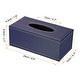 preview thumbnail 10 of 8, 9.4x4.7x3.7" Tissue Box Cover, Leather Waterproof Napkin Dispenser Blue