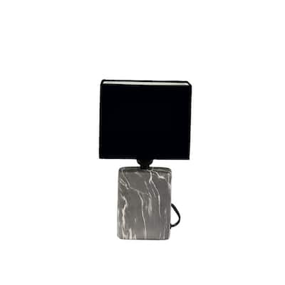 Ceramic Table Lamp With Shade (Slab Marble) (Black)