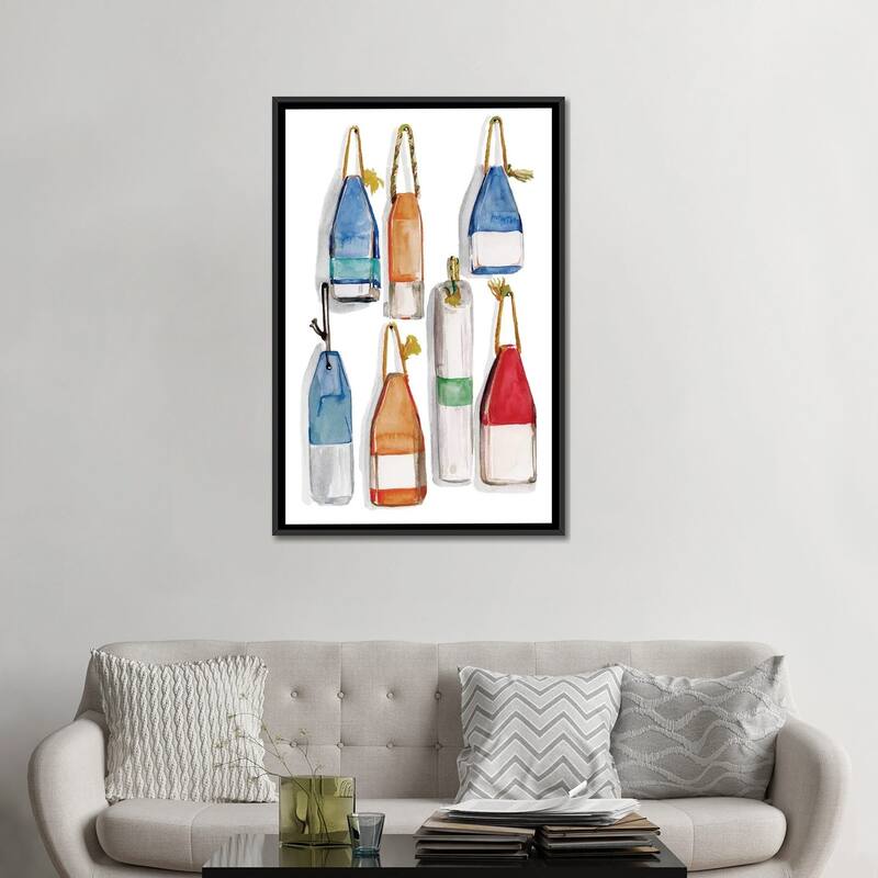 iCanvas "Watercolor Buoys I" by Jennifer Paxton Parker Framed Canvas Print