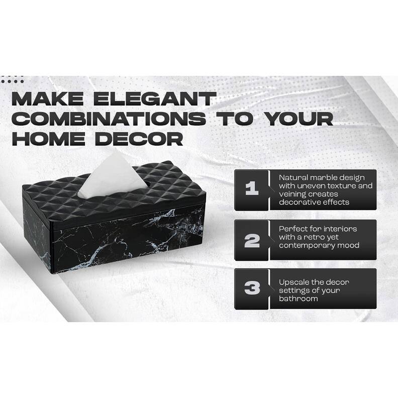 YBM Home Tissue Paper Box with Elegant Marble Printing