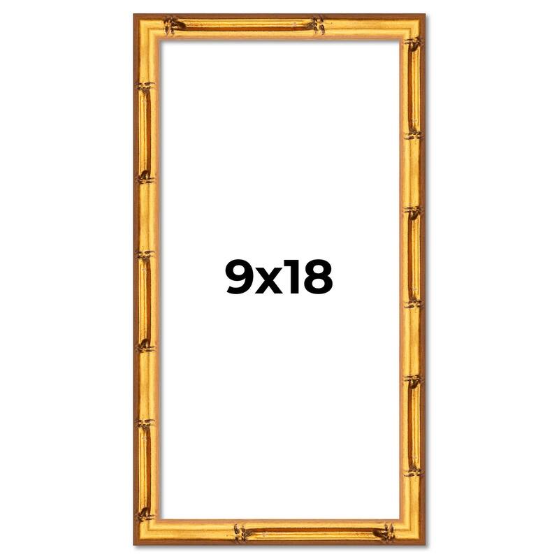 9x18 Frame Gold Bamboo Picture Frame Modern Photo Frame Includes UV Acrylic Shatter Guard Front Acid Free Foam Backing Board