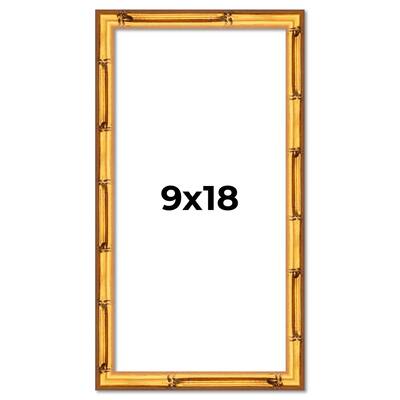 9x18 Frame Gold Bamboo Solid Wood Picture Frame | 1 Inch Moulding