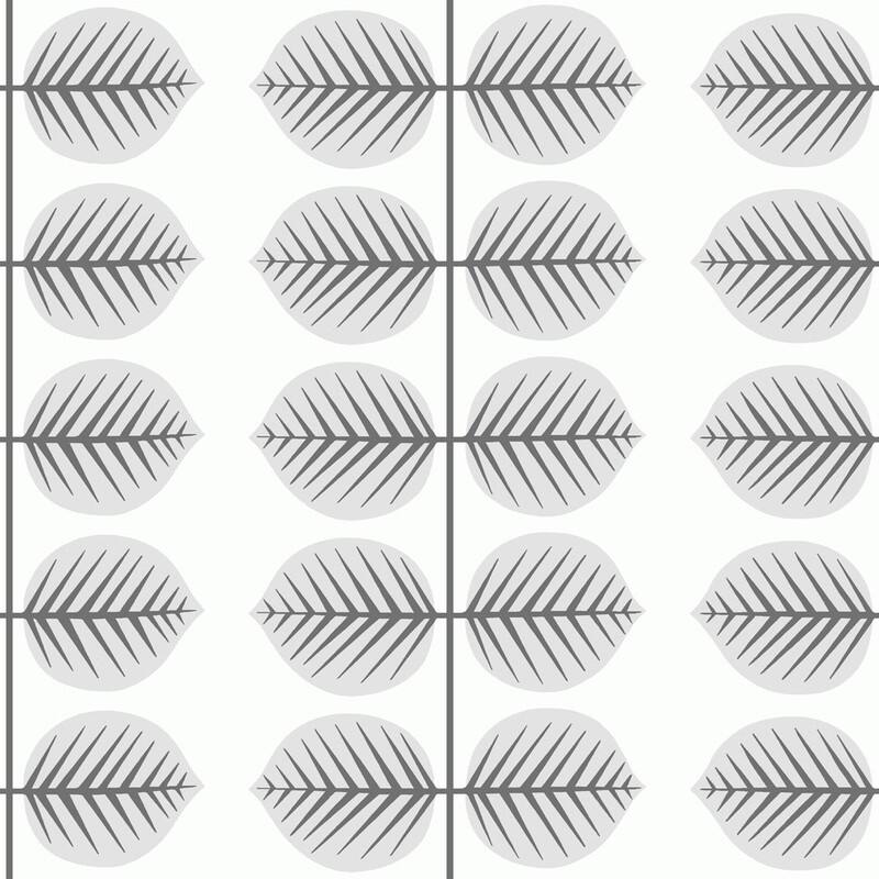 Lucky Day Bersa Light Grey Leaf Stripe Wallpaper