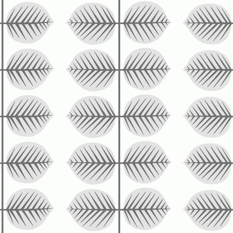 Lucky Day Bersa Light Grey Leaf Stripe Wallpaper