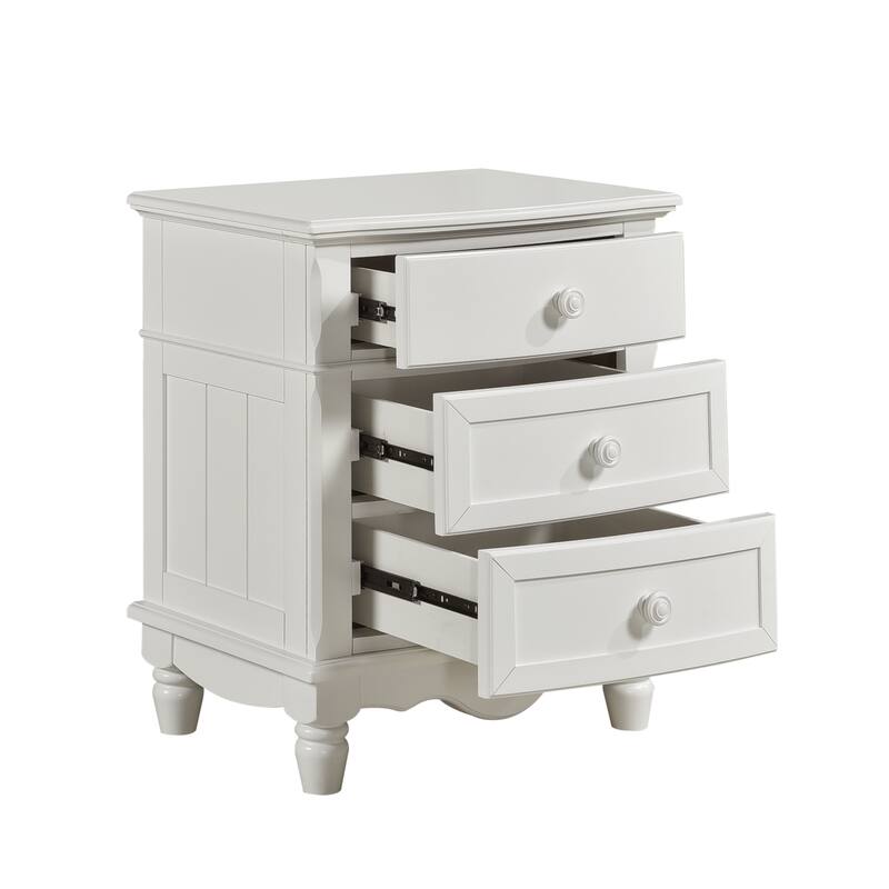 3 Drawers Nightstand 1pc Decorative Accents