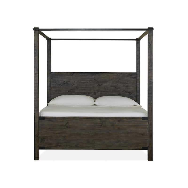 Magnussen Home Abington Weathered Charcoal King Poster Bed