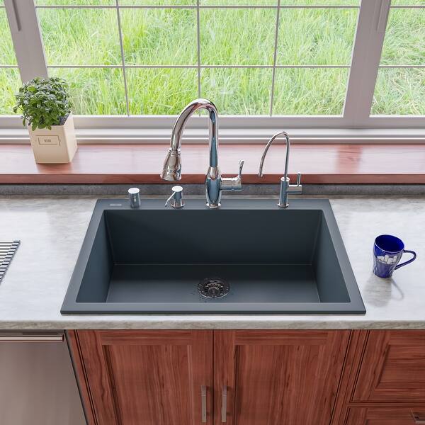 Granite/Quartz Composite - Blue - Drop-in Kitchen Sinks - Kitchen