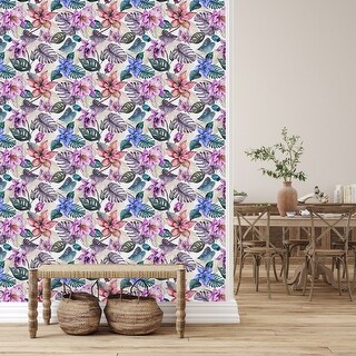 Exotic Flowers Wallpaper Peel and Stick and Prepasted - Bed Bath ...