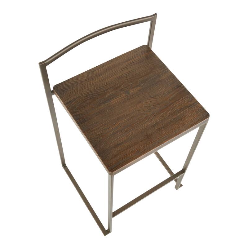 Carbon Loft Forrest Industrial Stackable Counter Stool (Set of 2) - N/A
