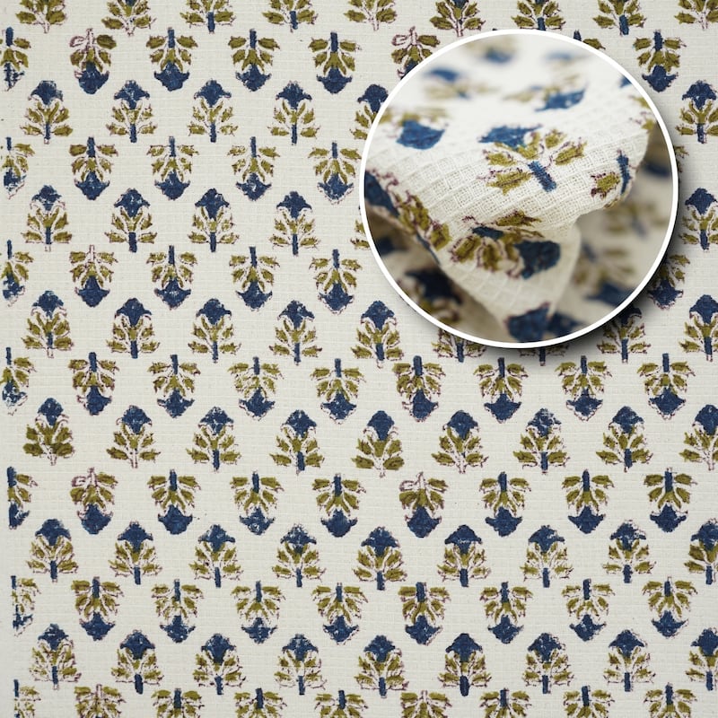 Fabdivine Handmade Floral Block Print Kitchen or Bath Room Hand Towels Home or Office Accent