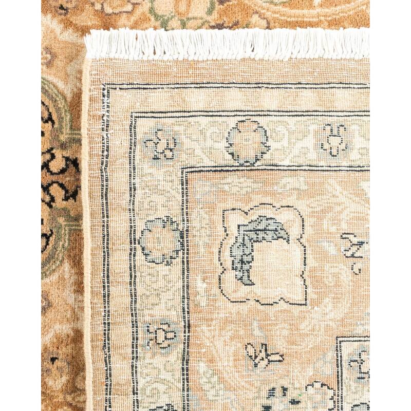 Overton Hand Knotted Wool Vintage Inspired Traditional Mogul Beige Area Rug - 6' 1" x 8' 10"