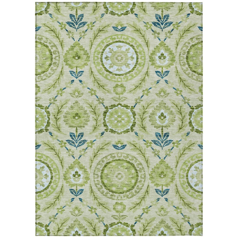 HomeRoots Floral Transitional Rectangle Outdoor Rug